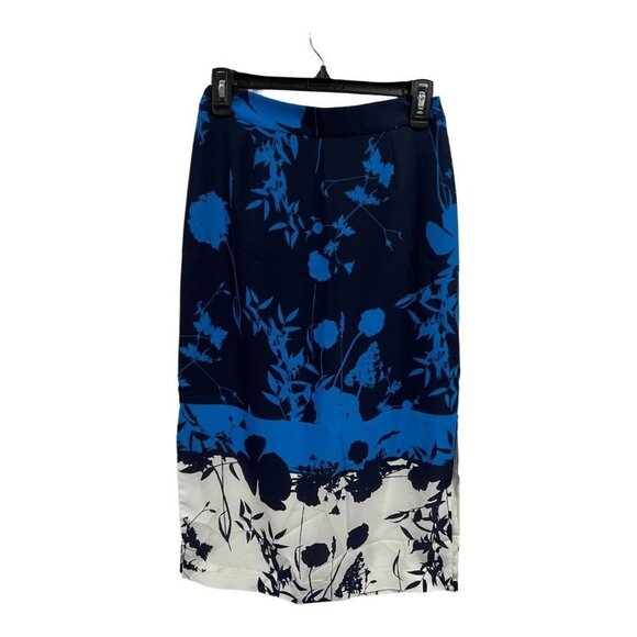 TED BAKER SELAAH Bluebell Side Slit Midi Skirt Blue - Picture 5 of 7